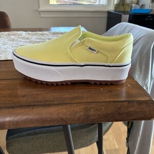 Brand New! Never worn! Yellow platform slip on Vans